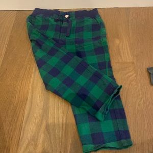 Hanna Andersson green and navy checked pants toddler 3t, 90 CM